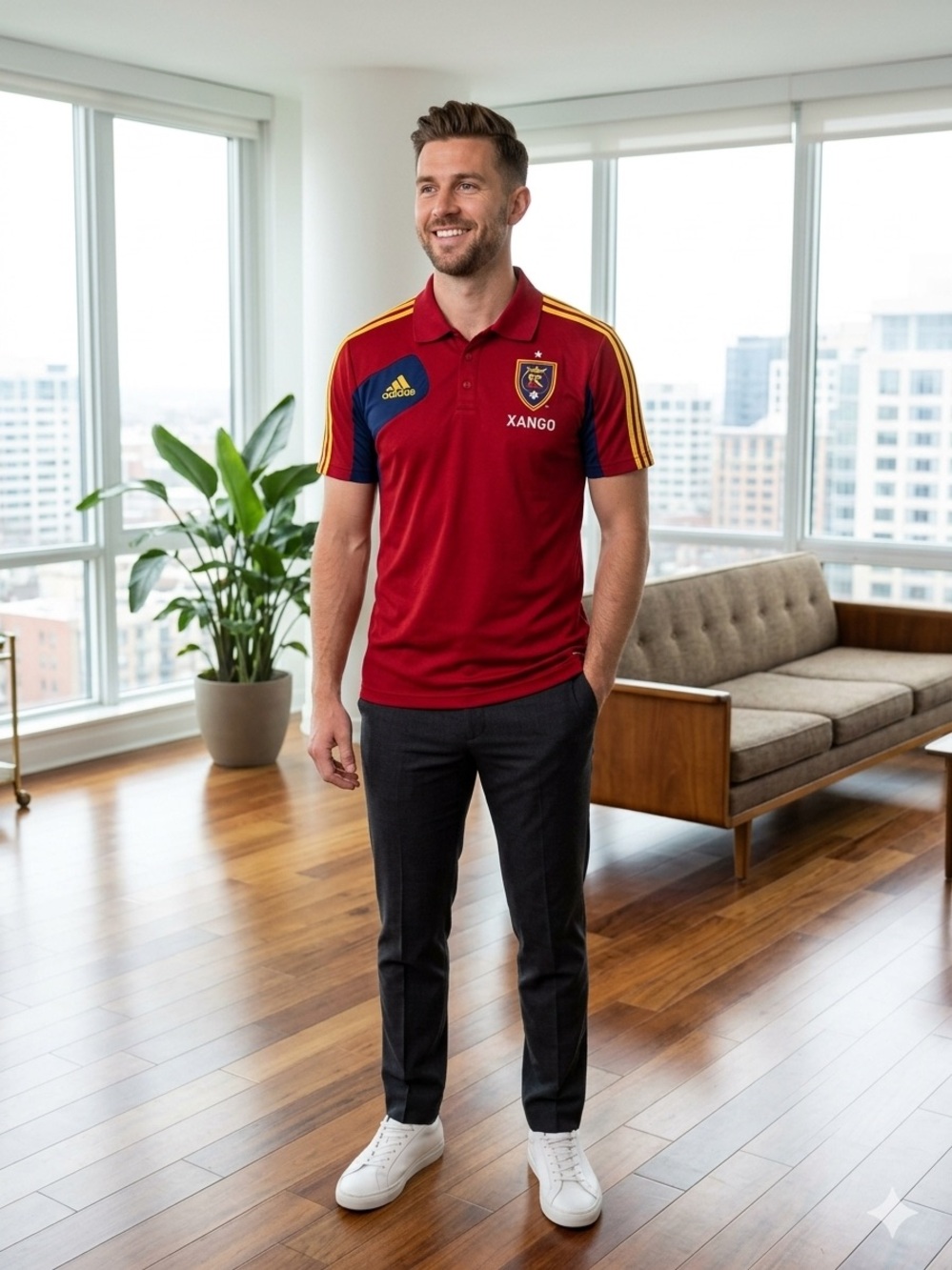 Vintage 2012 Adidas Real Salt Lake MLS Soccer Polo Size L